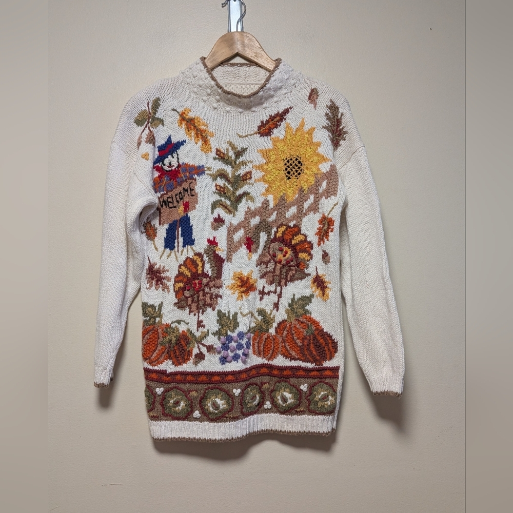 Vintage Fall Harvest Knit Sweater – Women’s Medium
